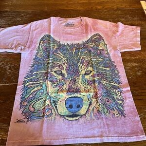 The Mountain Pink Wolf Art Kids T-Shirt
